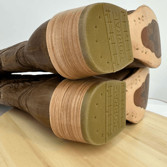 Corral Men's 10 D Brown Embroidered Narrow Square Toe Boots A4229 - Picture 4 of 16